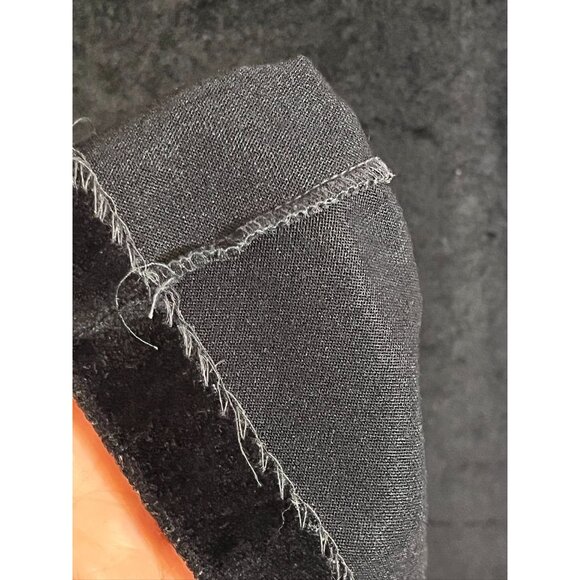 Retro Velour Dress M Black Old Money Classic Chic Preppy Boho Whimsical 80s - Picture 8 of 9